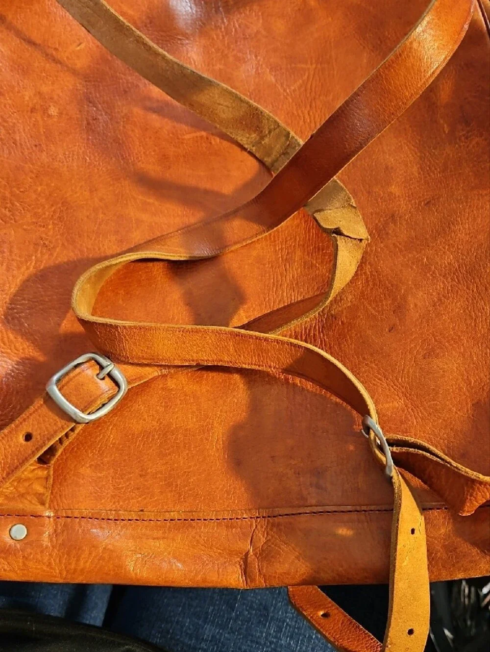 Leather Men’s Backpack - Brown Convertible Daypack